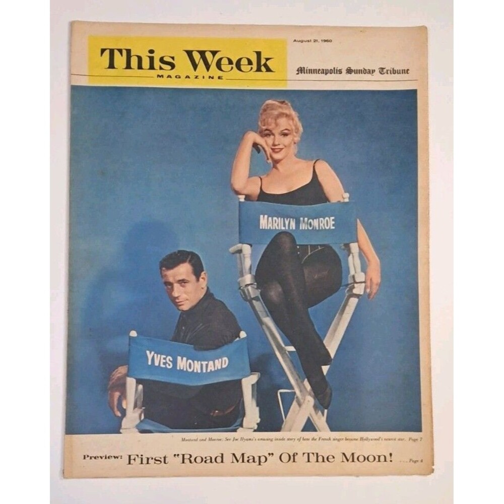 This Week Magazine Minneapolis Sunday Tribune 8/21/60 Marilyn Monroe Montand